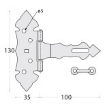 Dekorativ Kreuzgehänge Scharniere Ladenband - ZBZ DMX - 2