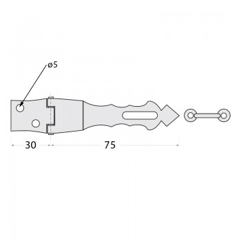 Dekorativ Kreuzgehänge Scharniere Ladenband Schwarz - ZOZ DMX - 2