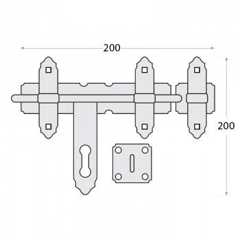 Dekorativ Riegel Bolzenriegel Schlossriegel Schwarz - WCZ DMX - 2