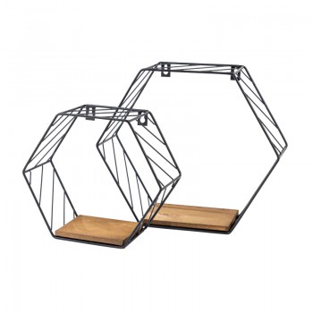 Loft Wandregal Komplettset Metallregal Hängeregal Hexagon - FWL 3 Velano - 1