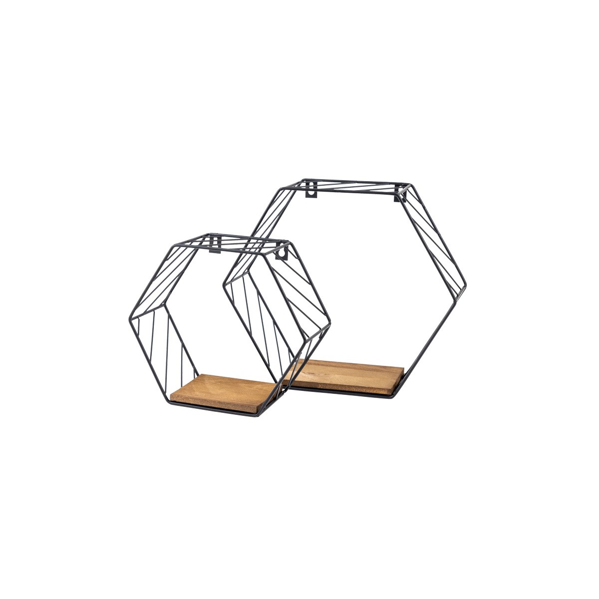 Loft Wandregal Komplettset Metallregal Hexagon - Hängeregal FWL Store Febe 3 