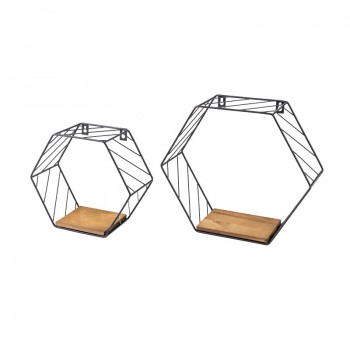 Loft Wandregal Komplettset Metallregal Hängeregal Hexagon - FWL 3 Velano - 2