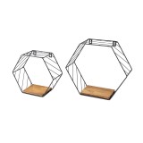 Loft Wandregal Komplettset Metallregal Hängeregal Hexagon - FWL 3 Velano - 2