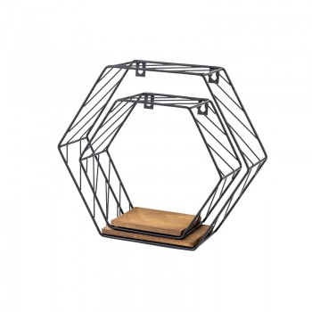 Loft Wandregal Komplettset Metallregal Hängeregal Hexagon - FWL 3 Velano - 3