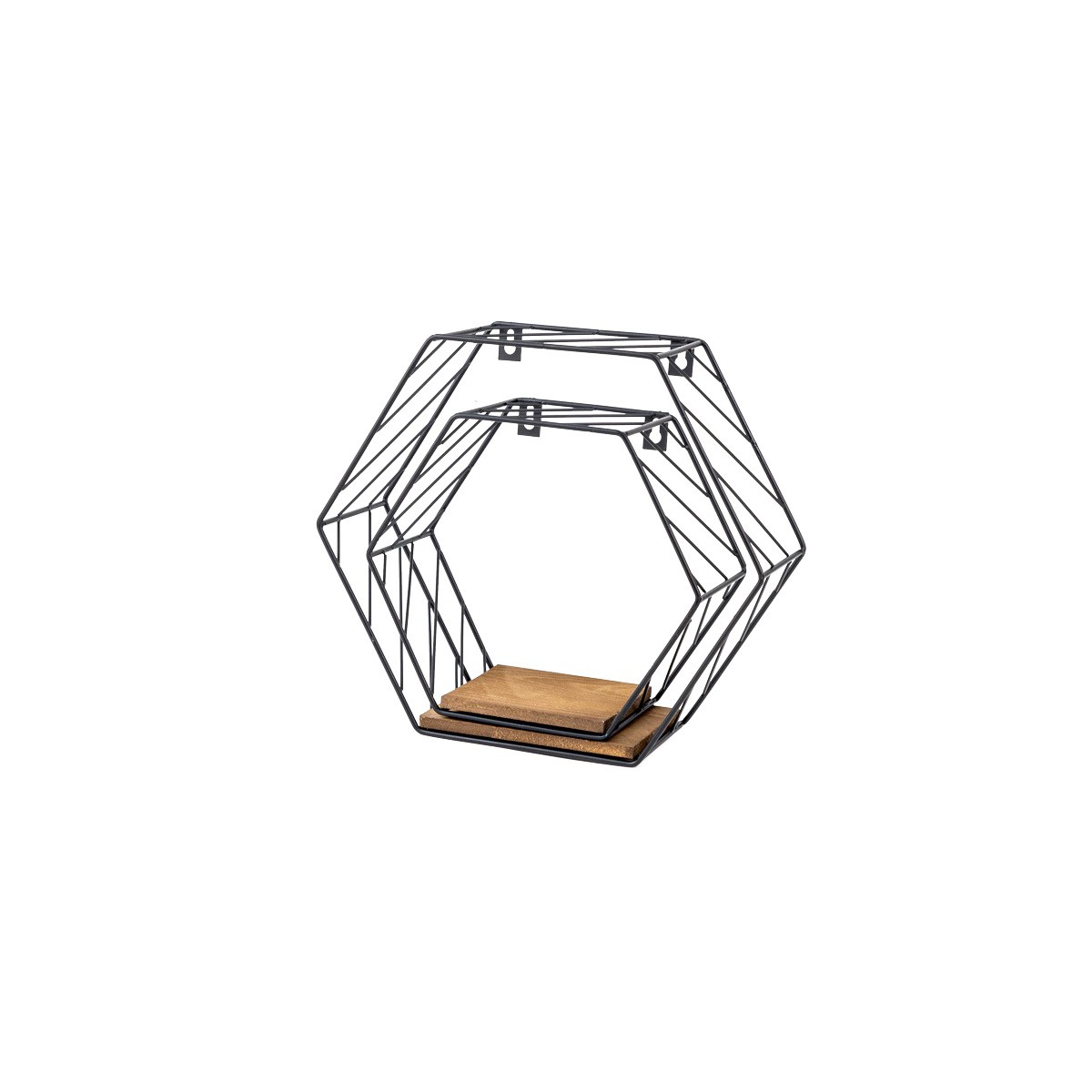 Metallregal Store Wandregal - FWL Febe 3 Hexagon Loft Hängeregal - Komplettset