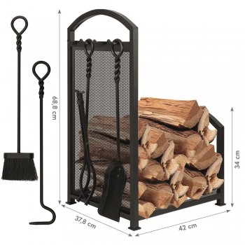 Kaminholzregal Kaminholzständer Holzaufbewahrung 42x37x68 - Druri Grindi - 8