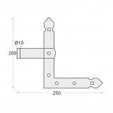 Winkelband Fensterladen Torband Scharniere schwarz - ZNO DMX - 2