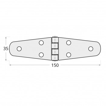Deckelscharnier Torband Ladenbänder Scharnier - schwarz - ZTS DMX - 4