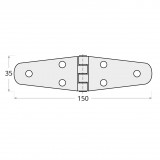 Deckelscharnier Torband Ladenbänder Scharnier - schwarz - ZTS DMX - 4