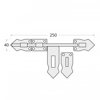 Bolzenriegel Türriegel Torriegel - schwarz dekorativ - WCW DMX - 3