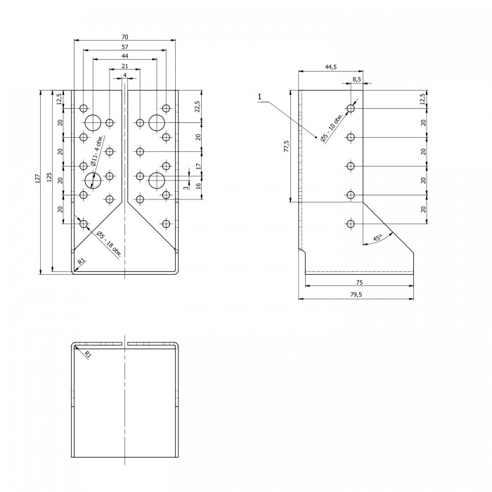 Balkenschuh Holzverbinder Balkenträger - WBZ Großpack DMX - 37