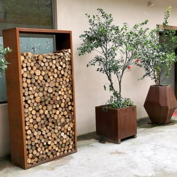 Kaminholzregal Kaminholzständer Holzaufbewahrung 80x30x160 - Fusta Grindi - 7