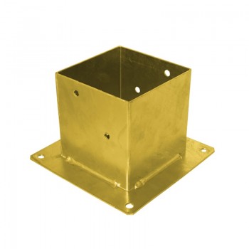 Aufschraubhülse Bodenhülse Pfostenträger – PSP rechteckig galvanisiert gelb GRUNDLINE - 15