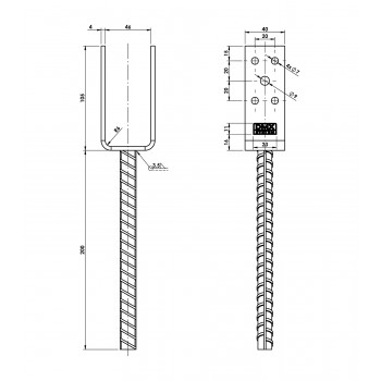 Stützenfuß Pfostenträger - Zink galvanisiert silbern- leicht Typ U GRUNDLINE - 2