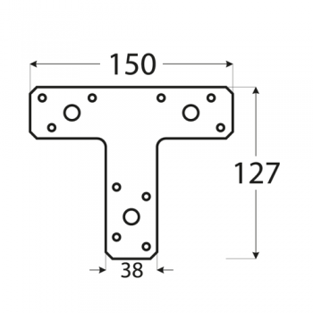 Flachverbinder Verbindungsplatte Holzverbinder - Dekorativ - grau - KT 2 DMX - 2