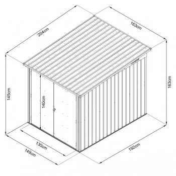 Fahrradständer Fahrradschuppen Gartenhaus - Metall - Coleus I - 204x164x163 Grindi - 9