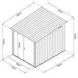 Fahrradständer Fahrradschuppen Gartenhaus - Metall - Coleus I - 204x164x163 Grindi - 9