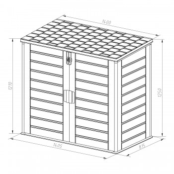 Gartenschrank, Gartenaufbewahrung, Kunststoff - Grau - 1170L Grindi - 8