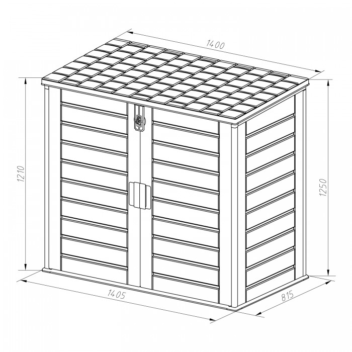 Gartenschrank, Gartenaufbewahrung, Kunststoff - Grau - 1170L Grindi - 8