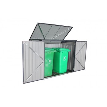 Gartenschrank, Gartenaufbewahrung, Metall - Grau - 173x101x131 - PHLOX Grindi - 2