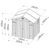 Gartengeräteschuppen - Kunststoff - BELLIS II - 242x192x239 Grindi - 9