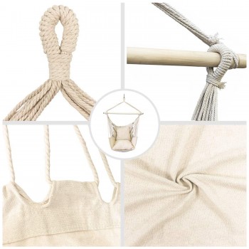 Hängematte - Beigefarbener Sessel 130x100 mit Holzsteg - Havanna Grindi - 9