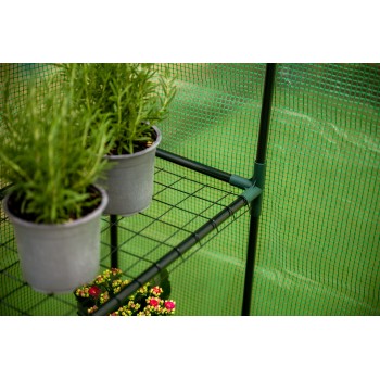 Foliengewächshaus Treibhaus Pflanzenhaus mit Regal - 143x73x195 Grindi - 4