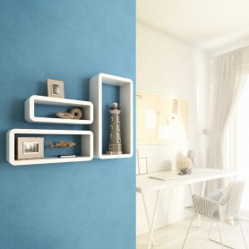 Wand-Regal-Set, Modulfächer, Regalsysteme, Hängeregale - FOS Weiss 400/350/300 Velano - 2