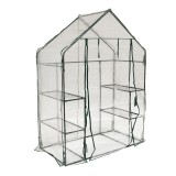 Foliengewächshaus Treibhaus Pflanzenhaus mit Regal - 143x73x195 Transparent Grindi - 1