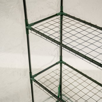 Foliengewächshaus Treibhaus Pflanzenhaus mit Regal - 143x73x195 Transparent Grindi - 8