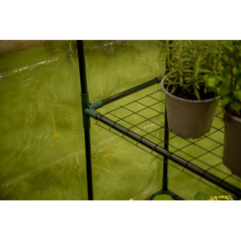 Foliengewächshaus Treibhaus Pflanzenhaus mit Regal - 143x73x195 Transparent Grindi - 5