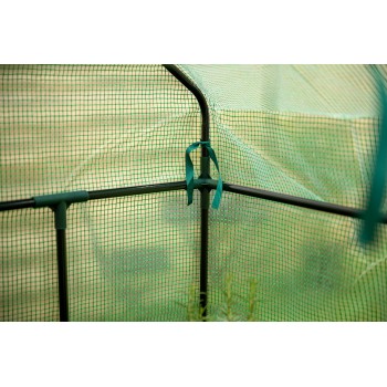 Foliengewächshaus Treibhaus Pflanzenhaus mit Regal - 143x143x195 - Grün Grindi - 8