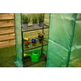 Foliengewächshaus Treibhaus Pflanzenhaus mit Regal - 143x143x195 - Grün Grindi - 4