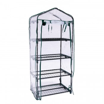 Foliengewächshaus Treibhaus Pflanzenhaus mit Regal - 70x50x158 Grindi - 1