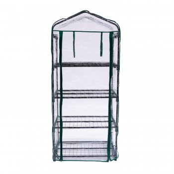 Foliengewächshaus Treibhaus Pflanzenhaus mit Regal - 70x50x158 Grindi - 5