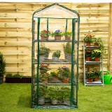 Foliengewächshaus Treibhaus Pflanzenhaus mit Regal - 70x50x158 Grindi - 2