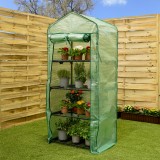 Foliengewächshaus Treibhaus Pflanzenhaus - mit 4 Gitterböden 70x50x158 Grindi - 3