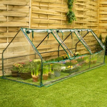 Foliengewächshaus Treibhaus Pflanzenhaus - für Blumen 270x92x92 Grindi - 2