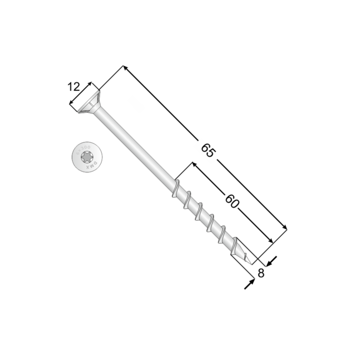 Porenbetonschraube mit flachem Kopf - GS DMX - 2