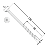 Porenbetonschraube mit flachem Kopf - GS DMX - 8