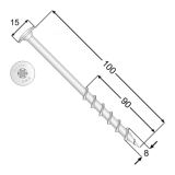 Porenbetonschraube mit Tellerkopf 8mm - GT DMX - 2 Porenbetonschraube mit Tellerkopf 8mm - GT DMX - 2