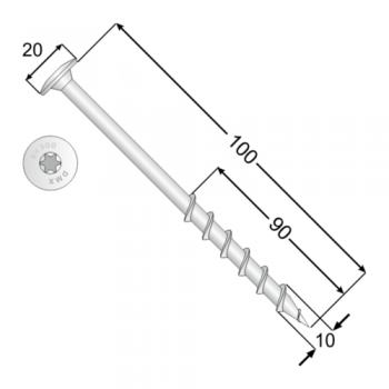 Porenbetonschraube mit Tellerkopf 10mm - GT DMX - 2