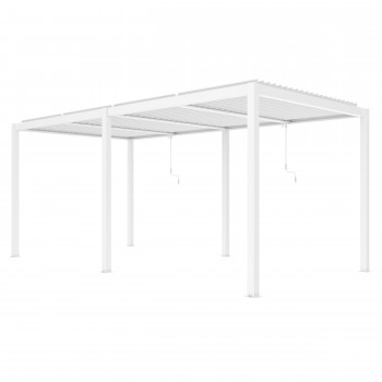 Garten Pergola Pavillon Terrassendach mit aufklappbarem Dach weiss - Kea III 6x3m Grindi - 1