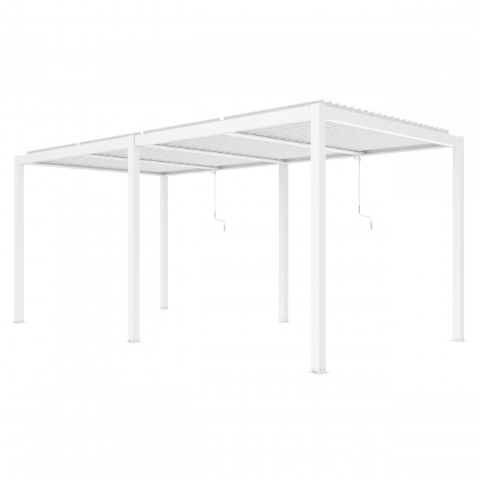 Garten Pergola Pavillon Terrassendach mit aufklappbarem Dach weiss - Kea III 6x3m Grindi - 1