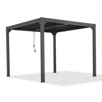 Garten Pergola Pavillon Terrassendach mit aufklappbarem Dach grau - Kea VI 4x4m Grindi - 1
