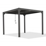 Garten Pergola Pavillon Terrassendach mit aufklappbarem Dach grau - Kea VI 4x4m Grindi - 1