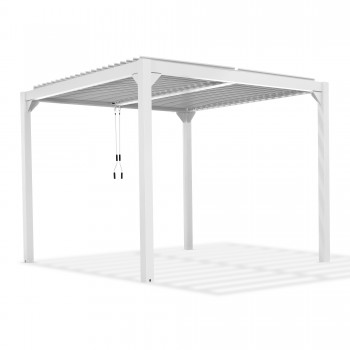 Garten Pergola Pavillon Terrassendach mit aufklappbarem Dach weiss - Kea VI 4x4m Grindi - 1