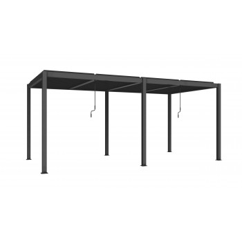 Garten Pergola Pavillon Terrassendach mit aufklappbarem Dach grau - Kea IV 6x4mm Grindi - 1