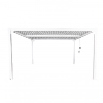 Garten Pergola Pavillon Terrassendach mit aufklappbarem Dach weiss - Kea VI 4x4m Grindi - 2