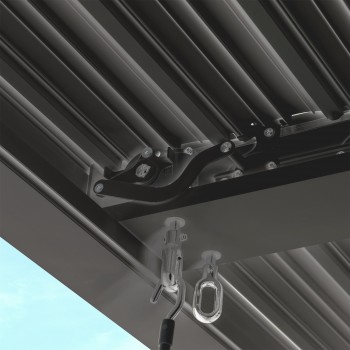 Garten Pergola Pavillon Terrassendach mit aufklappbarem Dach grau - Kea VI 4x4m Grindi - 5